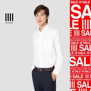 SUIT SELECT Wide Spread Dobby Shirt (White) เสื้อเชิ้ตผู้ชายสีขาว ทรงสลิม เสื้อเชิ้ตทำงาน