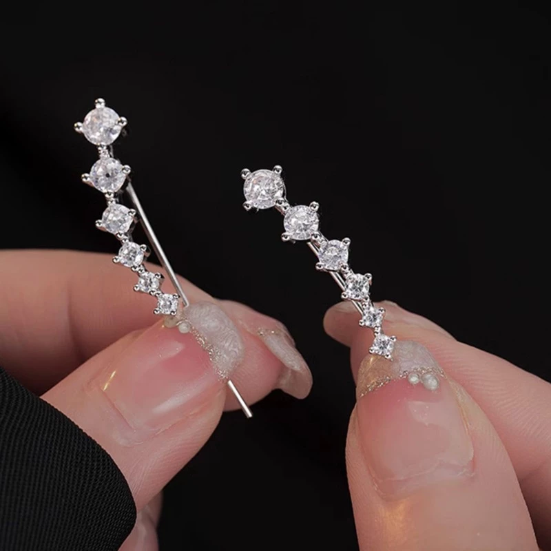 ต่างหูเงิน S925 Seven Star ประดับเพทาย สไตล์เกาหลี thumbnail 7