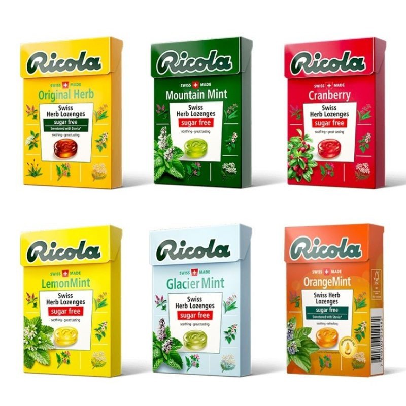 Ricola Swiss Herb Candy  ริโคลา  ลูกอม รสสมุนไพร 40g.