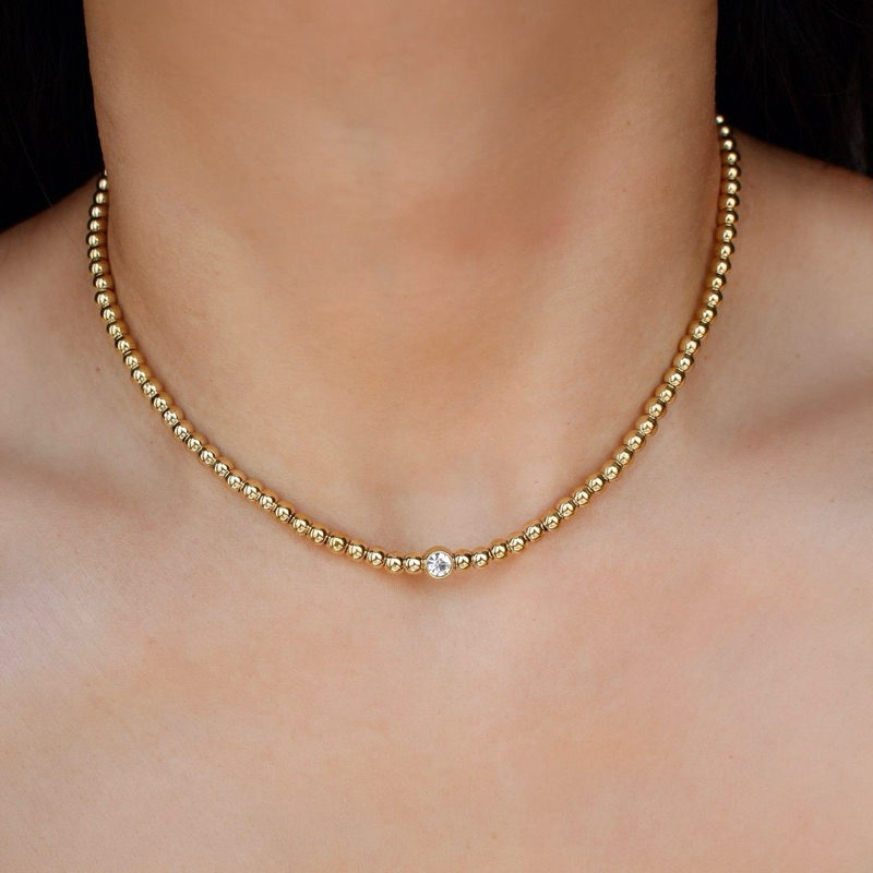 TIARA Frances Gem Necklace (18k plated)