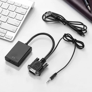 VGA to HDmi แปลงช่องเสียบVGAคอมเก่า ให้ไปเป็น HDmi รองรับความละเอียด 1080P