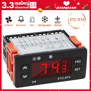 ETC-974 เครื่องควบคุมอุณหภูมิตู้เย็นละลายน้ำแข็งเครื่องทำควา…