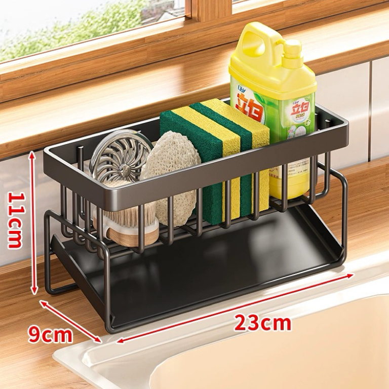 ที่วางฟองน้ํา สแตนเลสแท้ 304 ชั้นวางของในครัว ชั้นวางของสแตนเลส ชั้นวางอุปกรณ์ล้างจาน hiday - รูปที่ 7