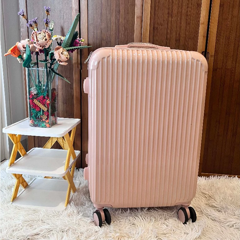SIMMA [รับประกัน3ปี ] กระเป๋าเดินทาง กระเป๋าเดินทางล้อลาก​ Colors Series เฟรมซิป วัสดุABS+PC สีชมพู