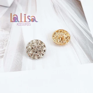กระดุมโลหะรอบนูนทอง กระดุมTweed เสื้อแจ็คเก็ต เสื้อกันหนาว ตกแต่งเสื้อผ้า Alloy button (A-1-G-MS-15)