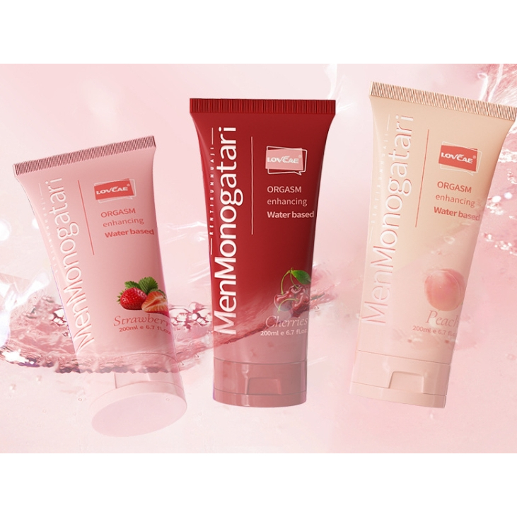 Lovcae menmonogatari peach เจลหล่อลื่นสูตรน้ำ เนื้อเจลใส แห้งช้า กลิ่นพีช บรรจุ 1 ชิ้น(ขนาด 200 ml.)