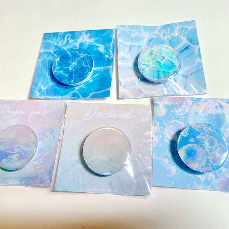 Griptok Hologram ocean blue กริปต๊อก ติดมือถือ โฮโลแกรม วิบๆวับๆ ใสๆ