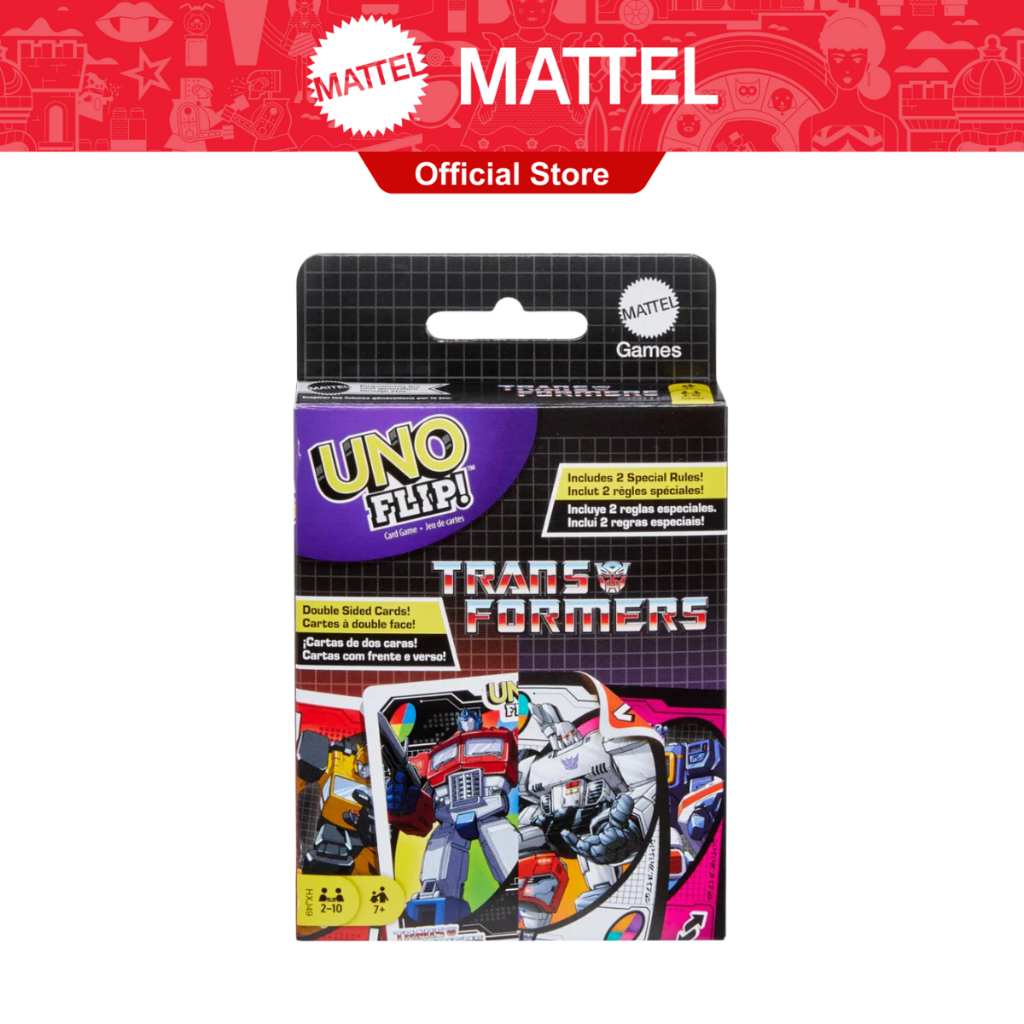 UNO Flip Transformers เกมการ์ด อูโน่ ฟลิป ลายลิขสิทธิ์ทรานสฟอร์เมอร์  HXJ49 CH