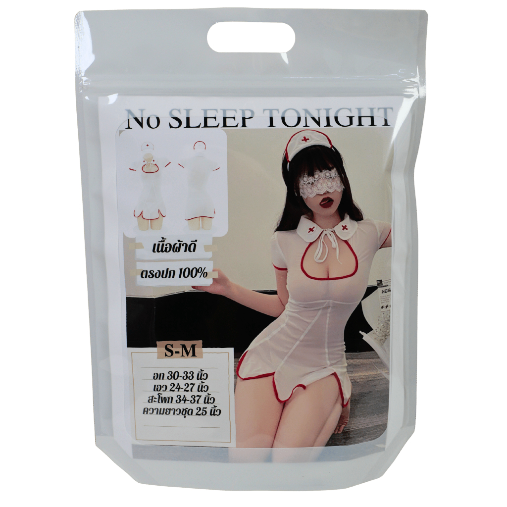 ชุดคอสเพลย์ นางพยาบาล 💍เนื้อผ้าดี 🌟มีหลายไซต์ S-XL 40-75kg 
เดรสซีทรูสีขาว ⚡️มีถุงซิปลอค ชุดนอนไม่ได้นอน N-265 - รูปที่ 6
