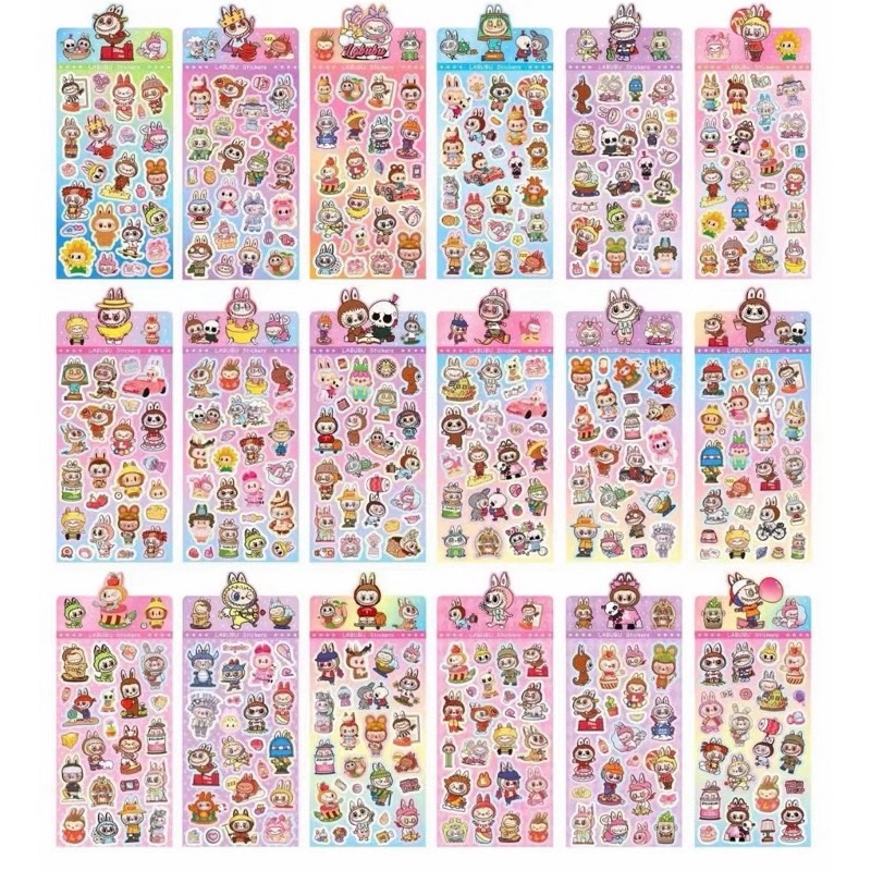 (แพค10แผ่น) สติ๊กเกอร์ลายลาบูบู้ Labubu
