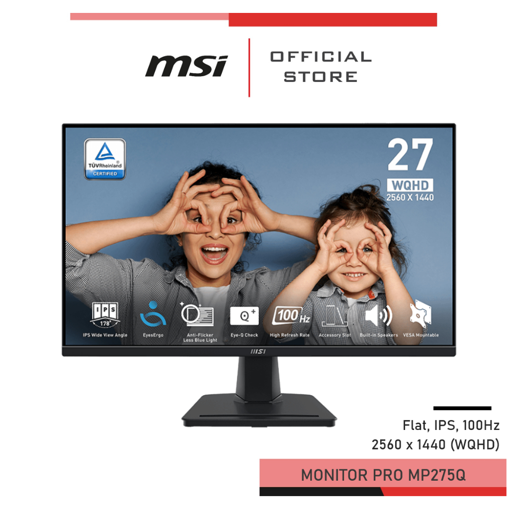 MSI PRO MP275Q Monitor 2560 x 1440 (WQHD) 27นิ้ว จอคอมพิวเตอร์