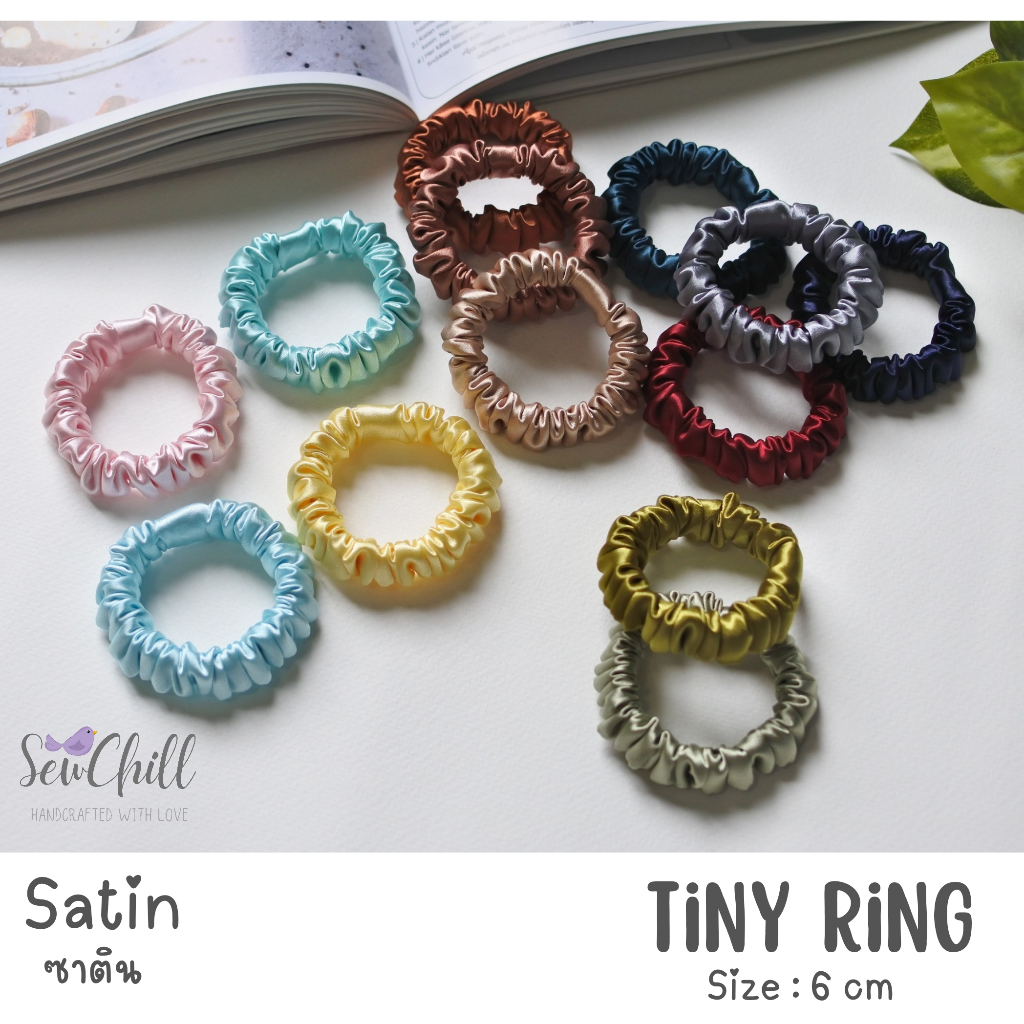 ยางรัดผมโดนัท ผ้าซาติน/Satin Scrunchies/รุ่น Tiny Ring