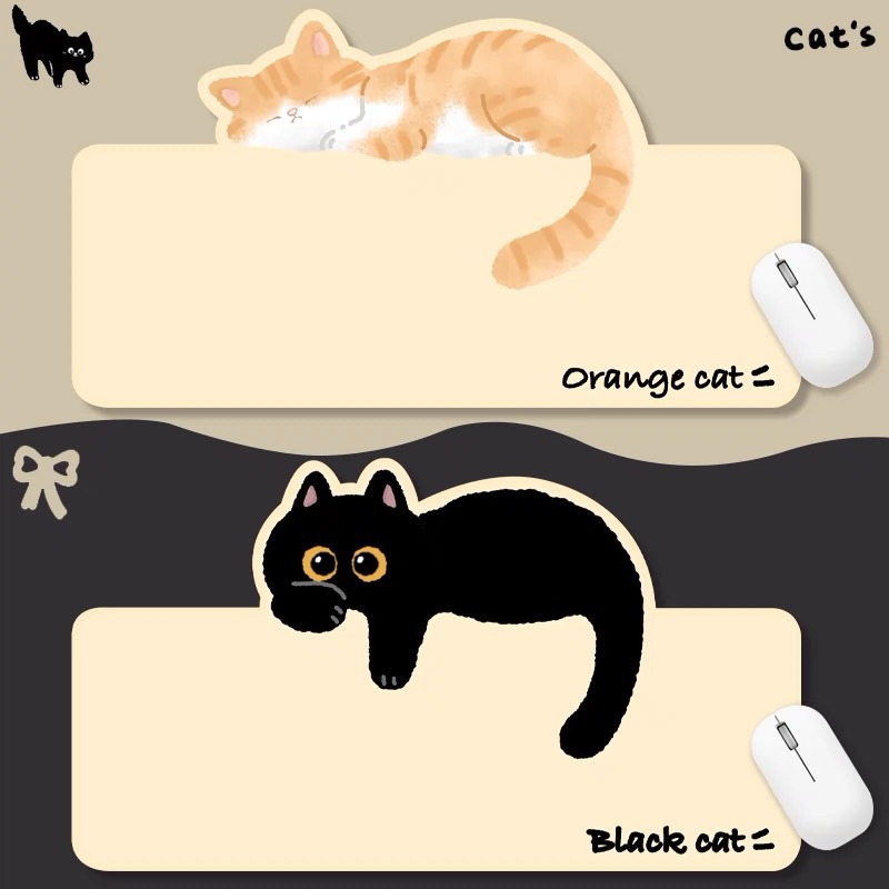 ⚡️พรีออเดอร์⚡️แผ่นรองเมาส์ คีย์บอร์ด ขนาดใหญ่ ลายน้องแมว สำหรับคอมพิวเตอร์ตั้งโต๊ะ