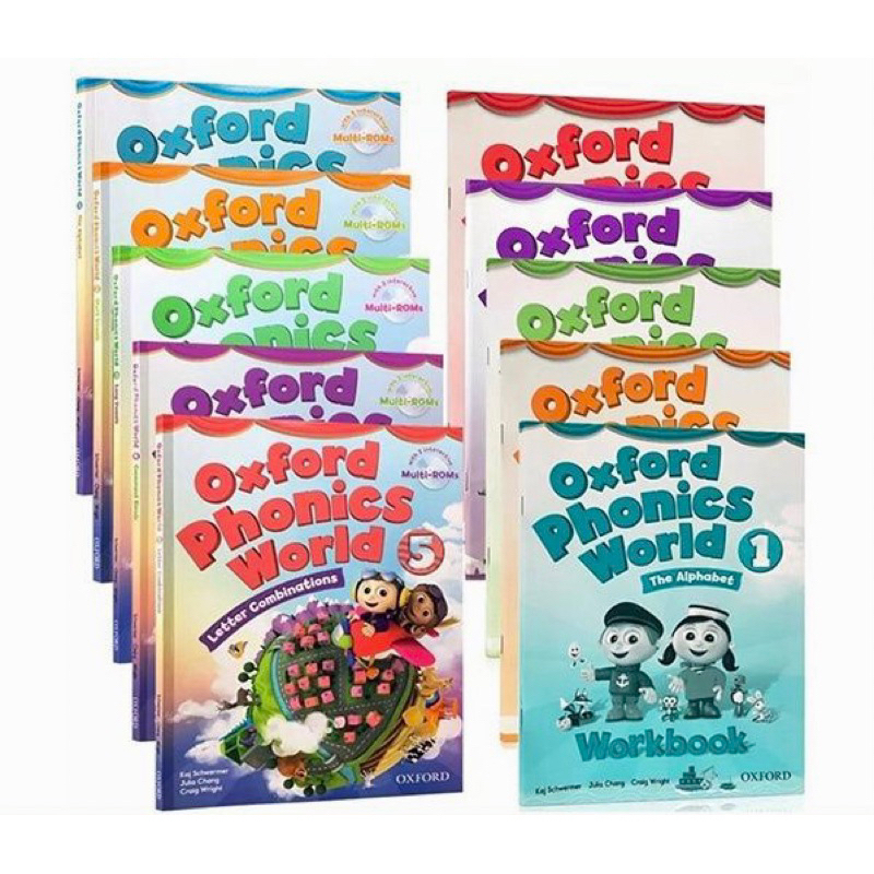 Oxford Phonics World 5 Reading Books + 5 Workbooks Set Educational Toys for Children English Teaching Books for Kids Mon