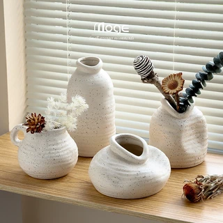 Ceramic vase สไตล์นอร์ดิกแจกันเซรามิกตกแต่งเรียบง่ายดอก ไม้ห้องนั่งเล่นนุ่มย้อนยุคคอนเทนเนอร์ ไฮโดรโพนิกบ้านศิลปะดอกไม้