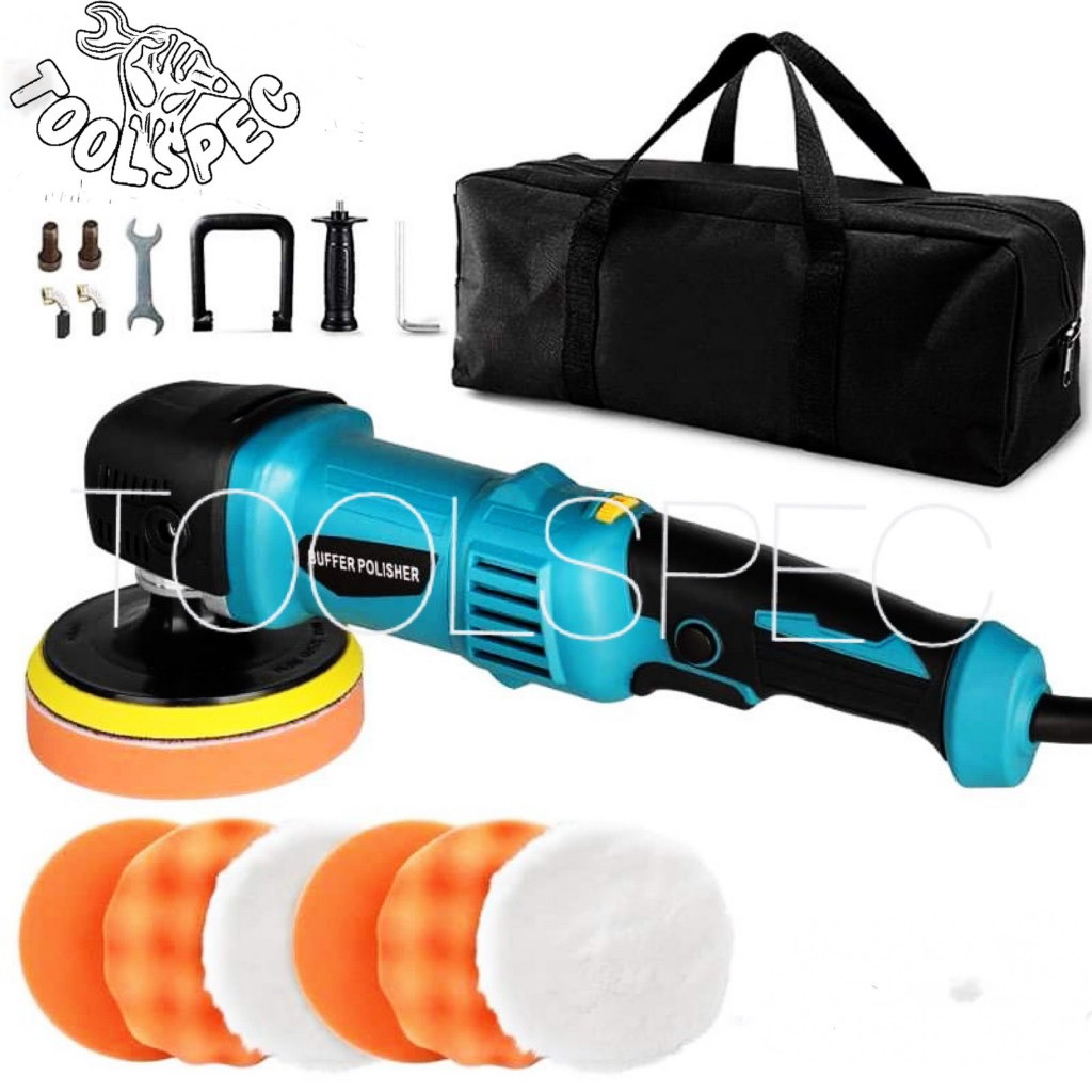 THAKITEC เครื่องขัดสีรถยนต์ไฟฟ้า 1090 วัตต์ ปรับระดับได้ 6 ระดับ สำหรับงานหนัก พร้อมของแถม ด้ามจับ 2 แบบ และกระเป๋าผ้า