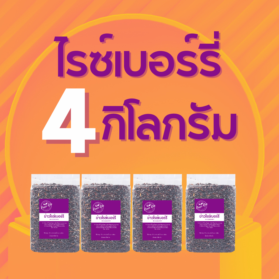 ข้าวไรซ์เบอร์รี่ (นาปี) ข้าวสาร ราคาถูกที่สุด 4 กก ตรา Good Rice by Glory Rice