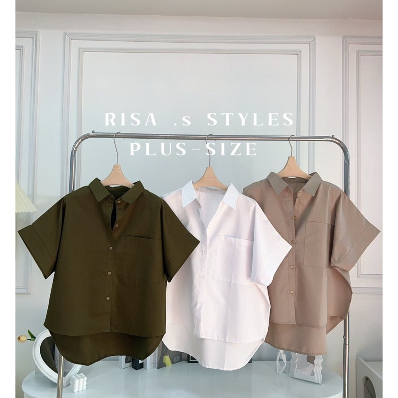 เสื้อเชิ้ตคอปก ทรงเท่ ไซส์ใหญ่