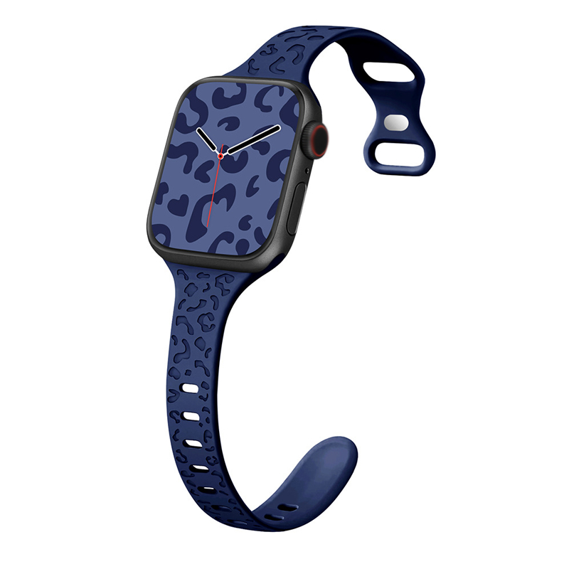 เสือดาวพิมพ์สายนาฬิกาซิลิโคนเหมาะสำหรับ Apple Watch series 9 8 7 6 se ultra 49mm44mm45mm i watch5 4 3 2 41mm38mm40mm42mm