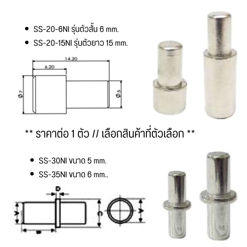ปุ่มรับชั้น แบบเสียบ ไม่มีเกลียว รับน้ำหนัก(80KG) อุปกรณ์เฟอร์นิเจอร์ ปุ่ม รองรับ ชั้นวางตู้ ชั้นไม้ ตู้ กระจกผนังตู้ PS