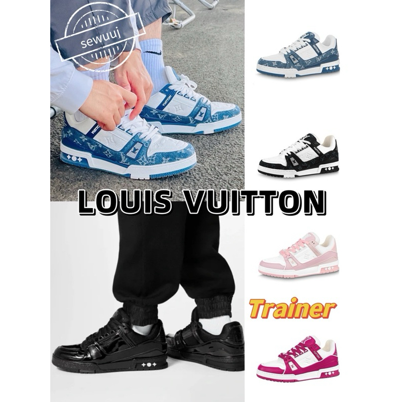 รองเท้าลำลองแฟชั่นหนังวัว LOUIS VUITTON/LV Trainer แท้