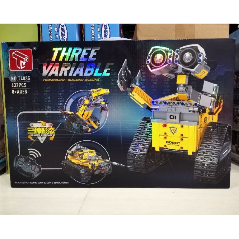 เลโก้จีน T4035 Three Variable technology building blocks ต่อได้3แบบ มีนีโมท,มอเตอร์บังคับได้ พร้อมส่