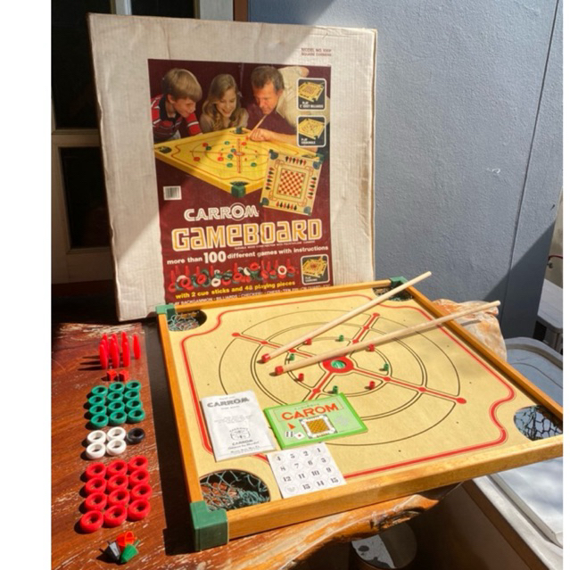 Vintage Carrom Game Board 100 Different Games with instructions Made in USA
