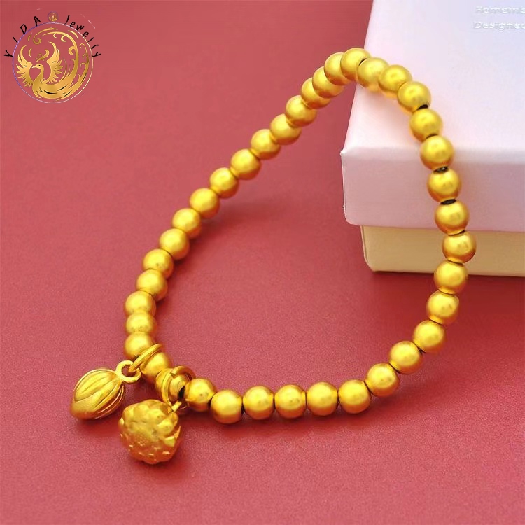 สร้อยข้อมือชุบทอง，สร้อยข้อมือทองซาลอน สร้อยข้อมือทองไมครอน ทองแท้ 100% สร้อยข้อมือทองปลอม