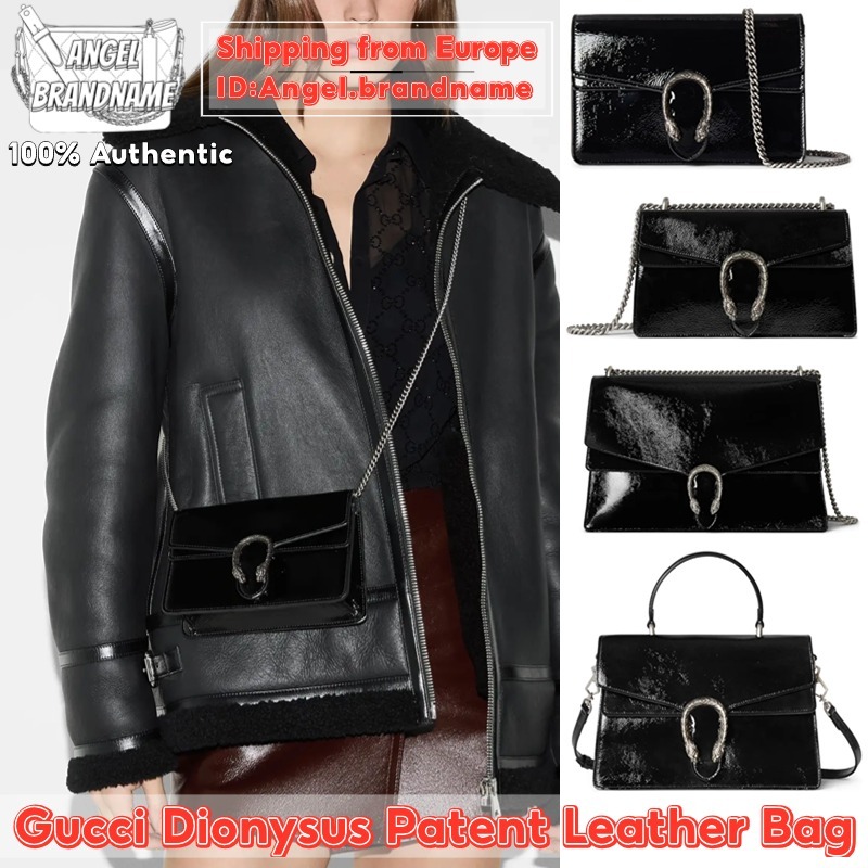 👜กุชชี่ Gucci Dionysus Patent Leather Super Mini/Small/Medium/Large Bag กระเป๋า สุภาพสตรี/กระเป๋าสะพายไหล่