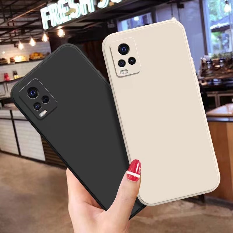 เคส กำมะหยี่ ใช้สำหรับ Vivo Y21 Y21T T1X Y33S Y33T Y22 Y22S Y35 เคสซิริโคน สีพื้นพาสเทล - รูปที่ 2