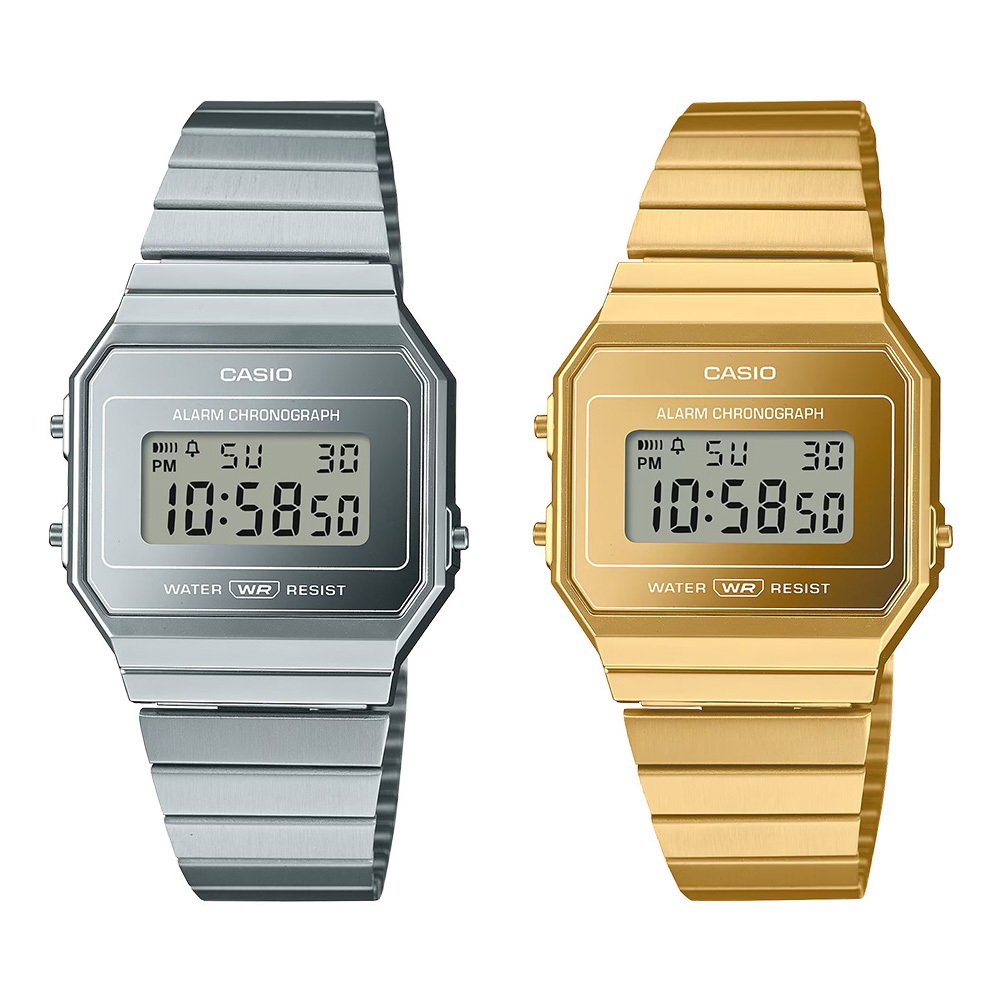 Casio Standard นาฬิกาข้อมือผู้ชาย สายสแตนเลส รุ่น A700WEV,A700WEVG(A700WEV-7A,A700WEVG-9A)