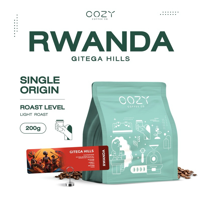Rwanda Gitega Hills 200g. | กาแฟคั่วอ่อน | CozyCoffeeCo.
