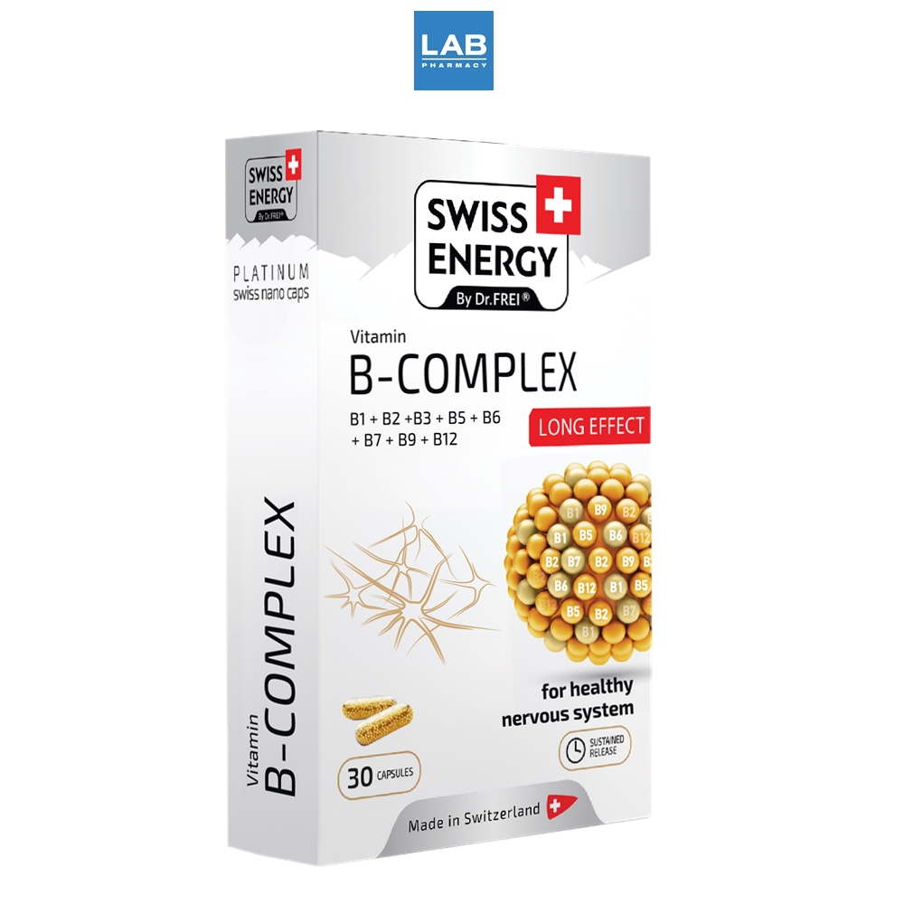 Swiss Energy B complex 30 Capsules - สวิต เอเนอจี บี-คอมเพล็ก วิตามินบีรวม บำรุงประสาทและสมอง 30 แคปซูล