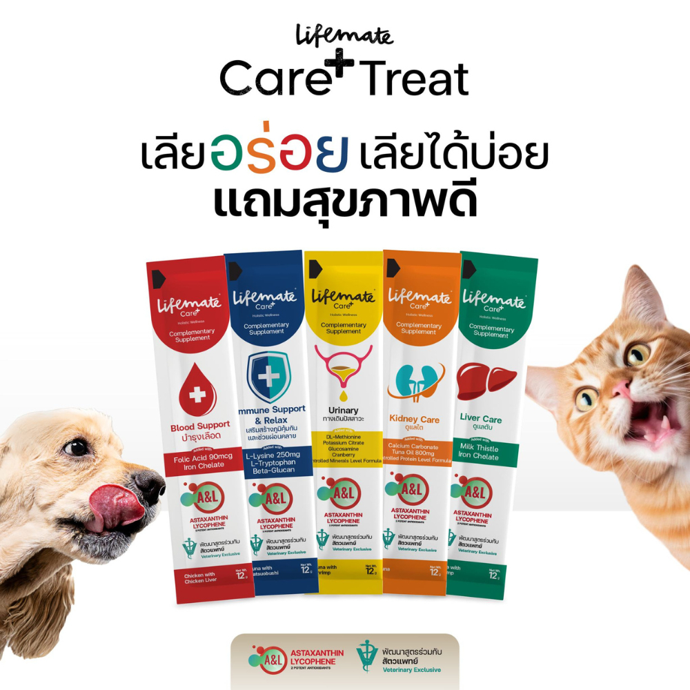 ใหม่! " Lifemate " อาหารเสริมในรูปแบบขนม เลียอร่อย เลียได้บ่อย แถมสุขภาพดี สำหรับสุนัขและแมว