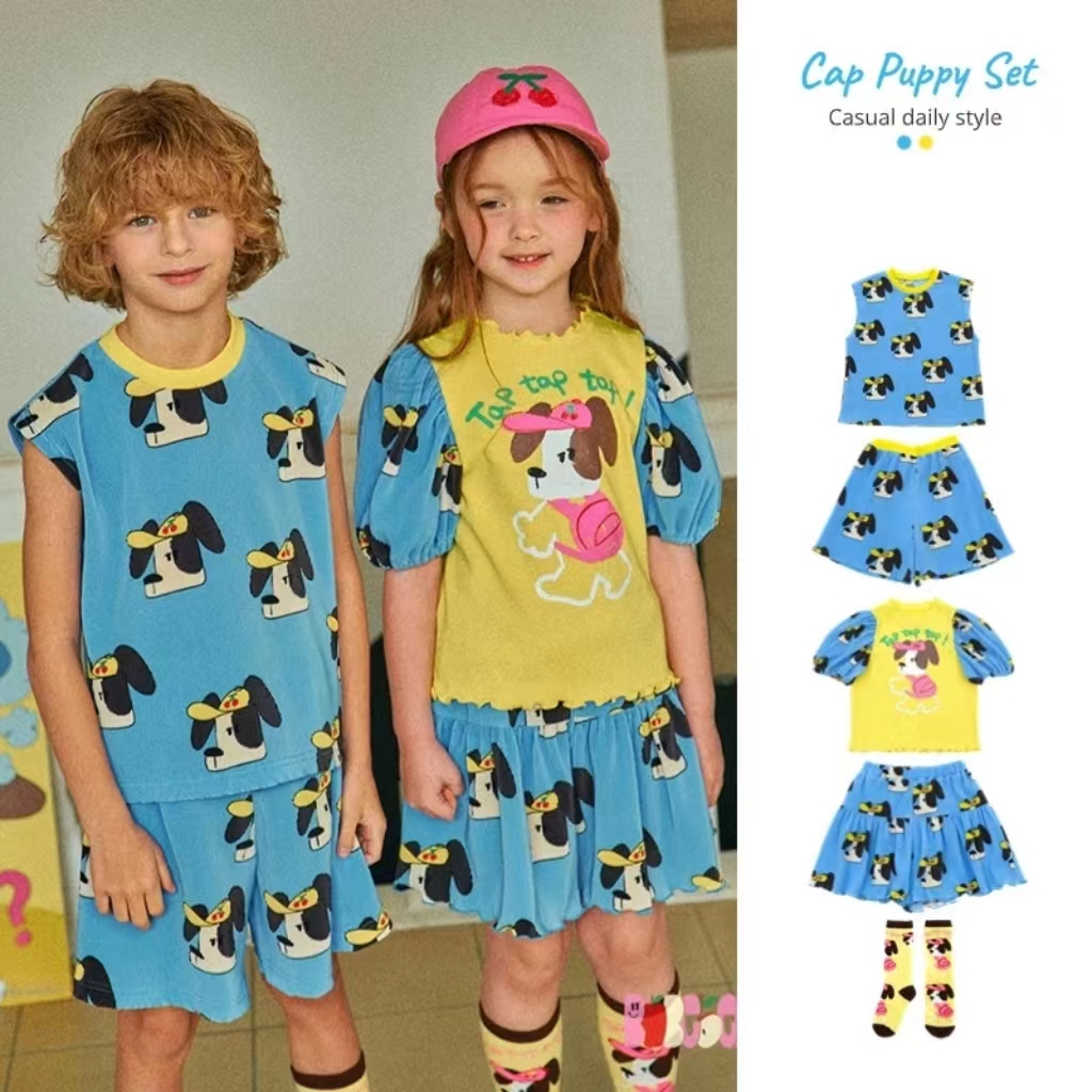 【พร้อมส่ง】「สินค้าลิขสิทธิ์แท้」Iris kids IKV6064-IKP6064-IKS6064-IKP00956 Doggies vest/shorts/top เสื้อผ้าเด็ก