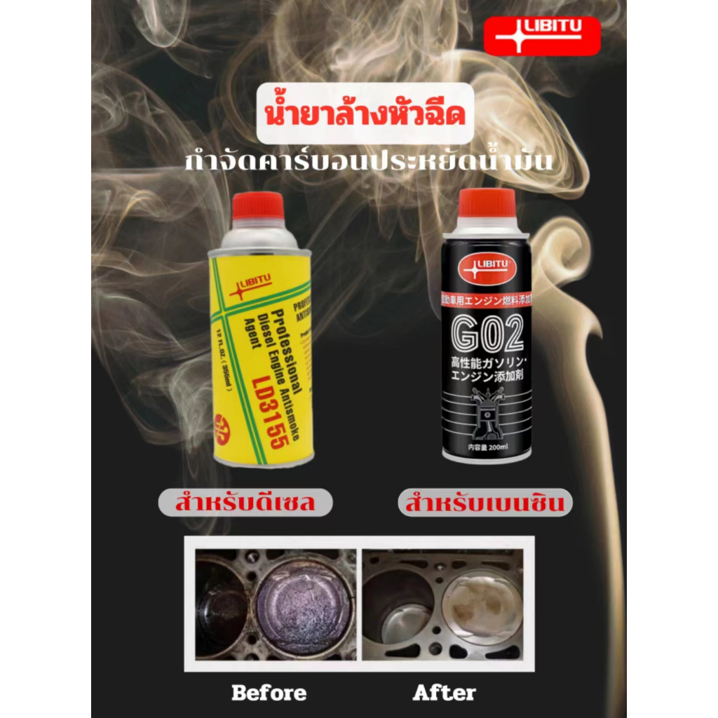Libitu น้ำยาล้างหัวฉีดสำหรับรถยนต์ดีเซลและเบซิน น้ํายาล้างหัวฉีดดีเซล น้ํายาล้างหัวฉีดเบนซิน น้ำยาล้