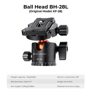 K&F CONCEPT 2.3m ขาตั้งกล้อง T254A7+BH-28L เพลากลางไขว้พับเก็บได้แมกนีเซียมอลูมิเนียมอัลลอยด์