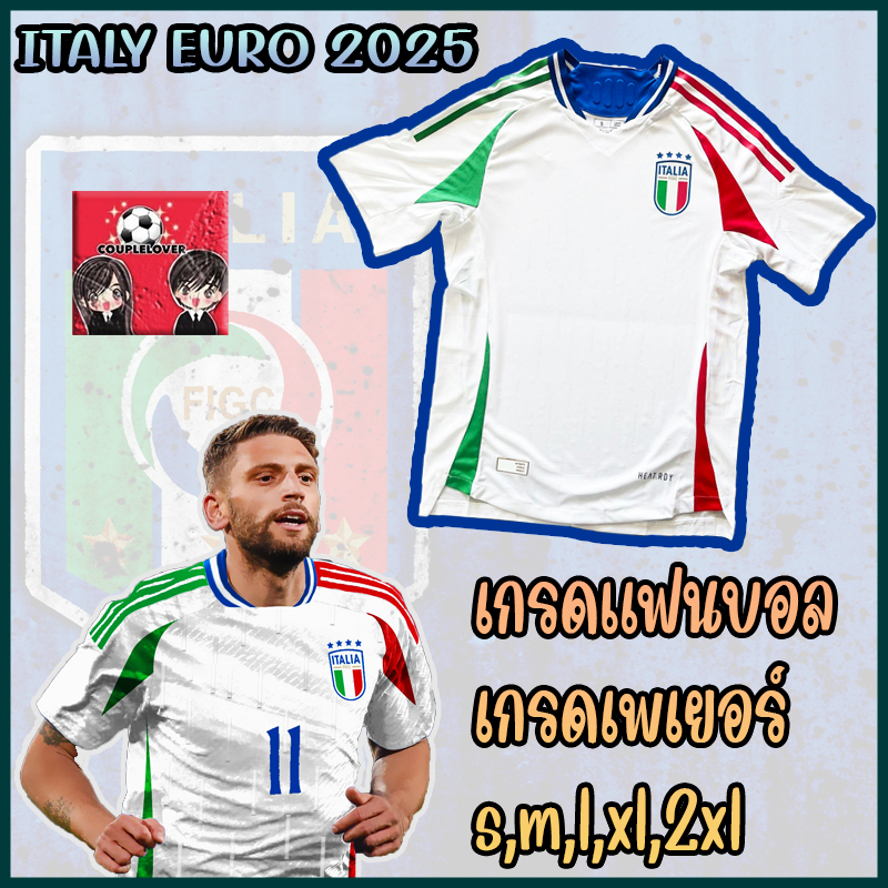 ใหม่ AAA ! เสื้อฟุตบอล ทีมชาติยูโร อิตาลี เกรดแฟนบอล &amp; เพเยอร์ Italy Euro Jersey 2024/2025