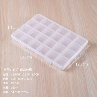 กล่องพลาสติก กล่องเก็บของ กล่องแบ่งสีไว้ระบาย เก็บเครื่องประดับ 10-28 ช่อง ถาดสี จานสี หลุมสี