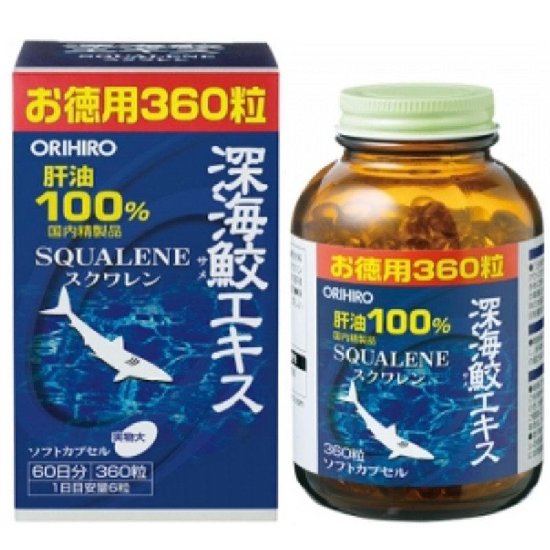 🅹🅿🇯🇵 ORIHIRO ฉลาม ตับ น้ำมัน Deep Sea Shark Extract Squalene Shark Liver Oil 360 Capsules 60 days 54