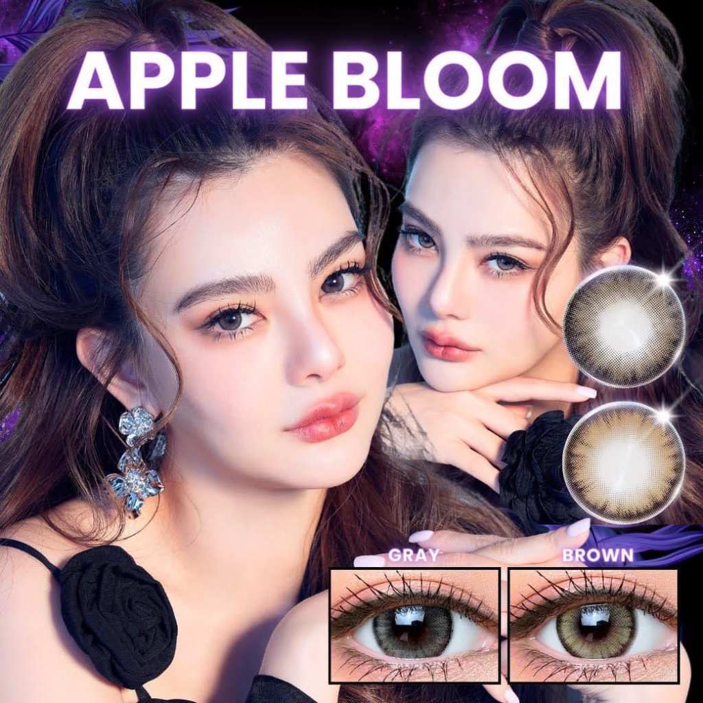 ❤️ Luxzy : Apple Bloom 💎 สายตาปกติ -6.50 ขนาดกลาง Size M
