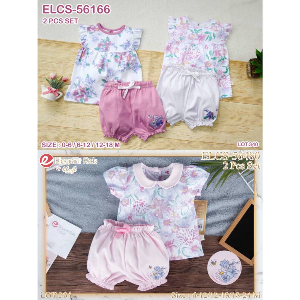 𝐄𝐥𝐞𝐠𝐚𝐧𝐭 𝐤𝐢𝐝𝐬 ชุดเด็กผู้หญิง สไตล์คุณหนู แรกเกิด-2ขวบ Size: 0-6 6-12 12-18 18-24