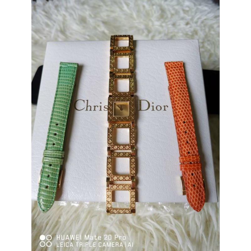 Christian Dior Watch สภาพสวย ตัวเรือนทอง 18K สายฉลุลาย Dior สวยหรู มือสอง ของแท้‼️