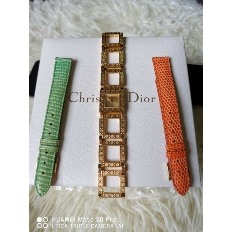 Sold‼️ Christian Dior Watch สภาพสวย ตัวเรือนทอง 18K สายฉลุลาย Dior สวยหรู มือสอง ของแท้‼️