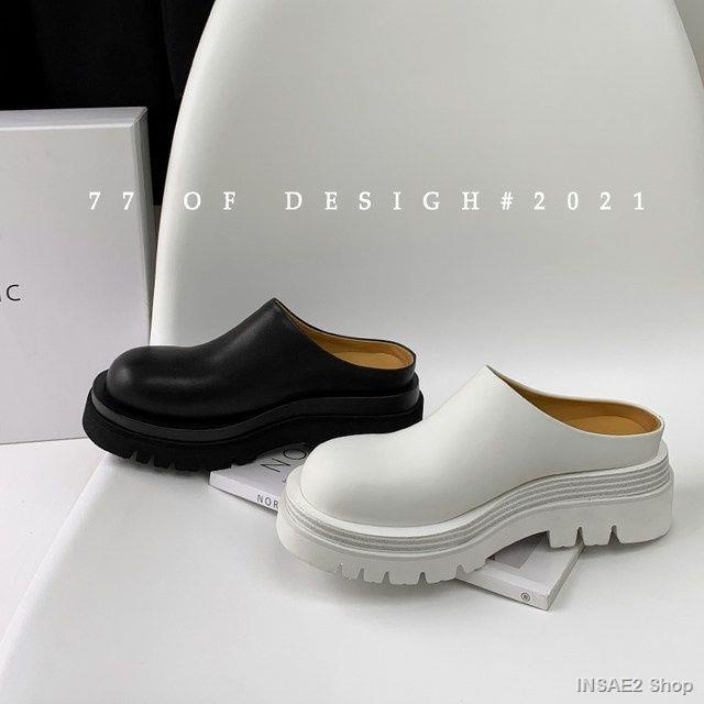 เป่าโถวครึ่งหนึ่ง รองเท้าแตะผู้หญิงสวมใส่ด้านนอกแฟชั่น รองเท้าแตะแพลตฟอร์ม