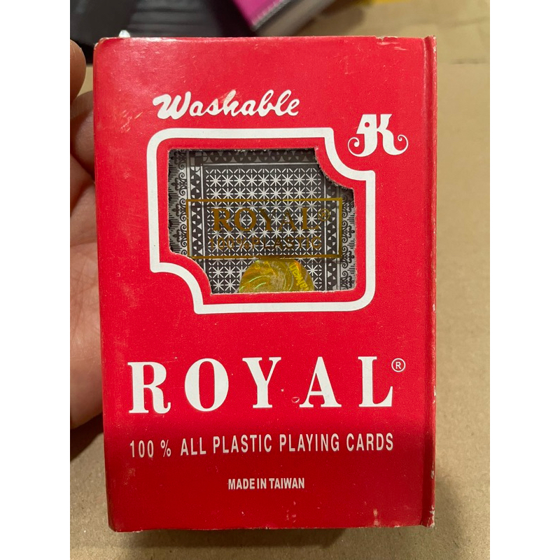 พลาสติก royal.jxm ใบเล็ก กล่องแดง ขอบขาว อย่างดี สุดฮิต การ์ดเกม 1 สำรับ