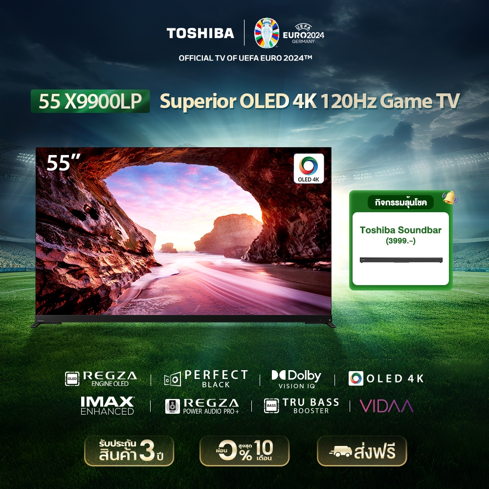 [Free Soundbar]Toshiba TV 55X9900LP ทีวี 55 นิ้ว OLED 4K Ultra HD HDR10+ 120Hz Smart TV