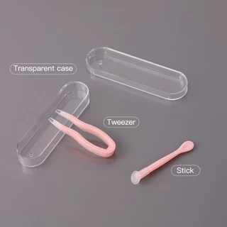 Magister & Realcon คีบคอนแทคเลนส์ แบบนิ่ม รูปตัว สําหรับถอดคอนแทคเลนส์ Pink