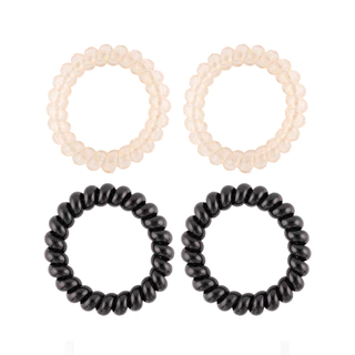 Goody 60312ยางรัดผมแบบเกลียวขนาดกลาง 4 ชิ้น คละสี รุ่น Trend Coil Elastic 4CT
