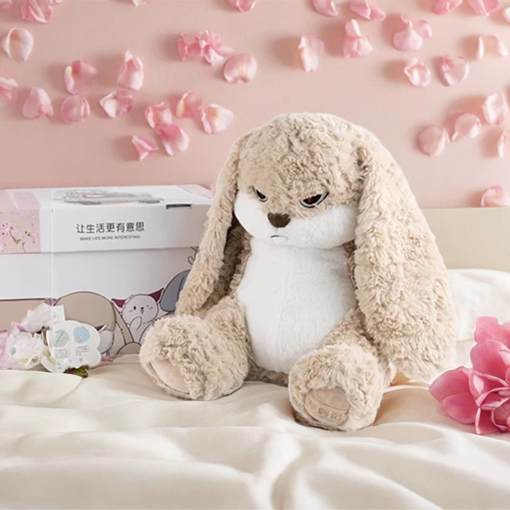55cm ZEIO หมอนตุ๊กตากระต่ายโกรธ นอนหลับน่ารัก ของขวัญวันวาเลนไทน์ สําหรับเด็กผู้หญิง